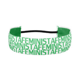 Cinta Para La Cabeza Feminista feminista de patrón blanco verde español