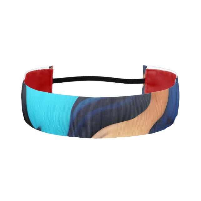 Cinta Para La Cabeza Flamante dorado azul trenzado (Anverso)