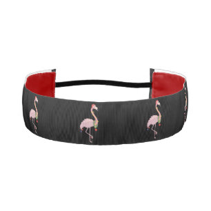 Cinta Para La Cabeza Flamingos rosados con Santa Hat, negro 