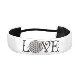 Cinta Para La Cabeza Flor de la vida - tatuaje con letras de amor negro