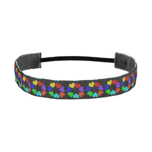Cinta Para La Cabeza Floral Rainbow Love Hearts Non-Slip Headband