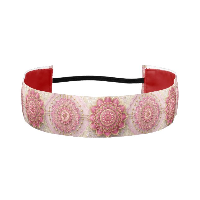 Cinta Para La Cabeza Floral rosa brillante (Anverso)