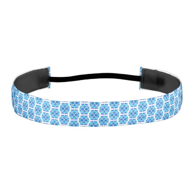 Cinta Para La Cabeza Flores Azules, Patrón De Flores, Patrón Floral (Anverso)