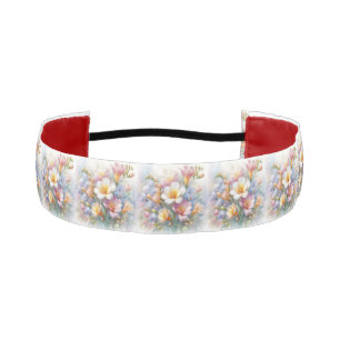 Cinta Para La Cabeza Flores de color de agua en colores pasteles