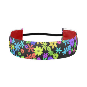 Cinta Para La Cabeza Flores de color pop mate no delgadas