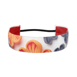 Cinta Para La Cabeza Flores de tela cosida artesanal de primavera azul 