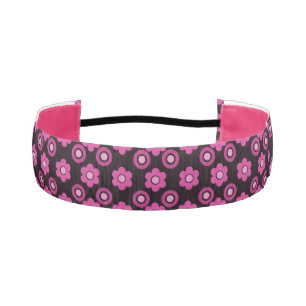 Cinta Para La Cabeza Flores Simples Perla Y Donuts Polka Dot Fuchsia