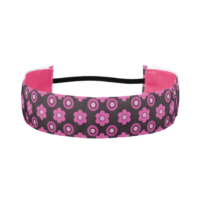 Cinta Para La Cabeza Flores Simples Perla Y Donuts Polka Dot Fuchsia (Anverso)
