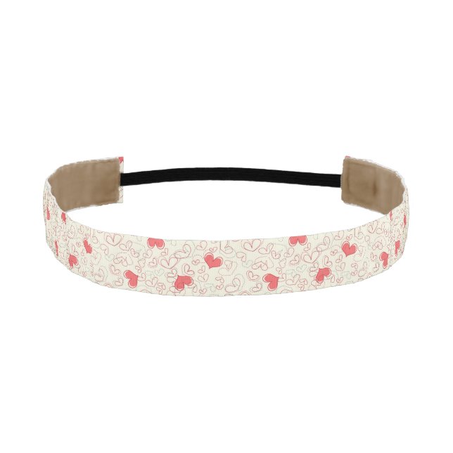 Cinta Para La Cabeza Fondo lindo de los corazones (Anverso)