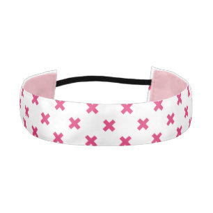 Cinta Para La Cabeza Fuchsia cruza puntos en blanco