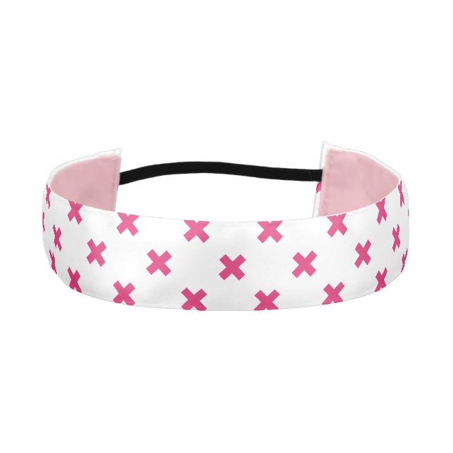 Cinta Para La Cabeza Fuchsia cruza puntos en blanco (Anverso)