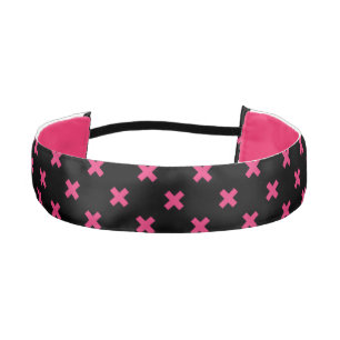 Cinta Para La Cabeza Fuchsia cruza puntos en negro
