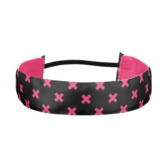 Cinta Para La Cabeza Fuchsia cruza puntos en negro (Anverso)