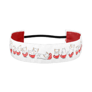 Cinta Para La Cabeza Gatitos de taza de té roja