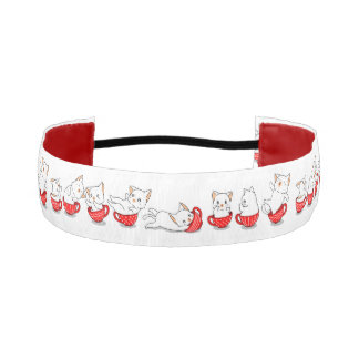 Cinta Para La Cabeza Gatitos de taza de té roja