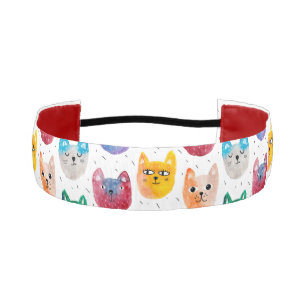 Cinta Para La Cabeza Gatos acuarelas y amigos