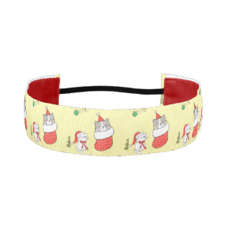 Cinta Para La Cabeza Gatos Lindos de Navidad Patrón – Diseño Festivo de
