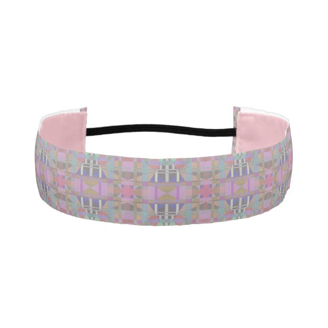Cinta Para La Cabeza Geométrico rosa púrpura verde (Anverso)