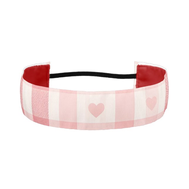 Cinta Para La Cabeza Gingham Hearts • Classic Sweet Valentine Seamless  (Anverso)