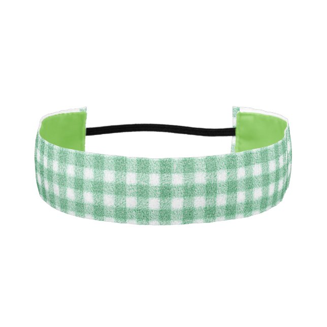 Cinta Para La Cabeza Gingham Verde Menta  (Anverso)