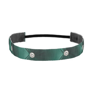 Cinta Para La Cabeza Glam de lujo Verde azulado Green Faux Velvet