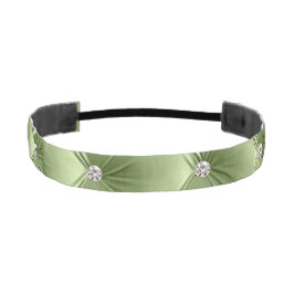 Cinta Para La Cabeza Glam Sage Green Faux Velvet de lujo