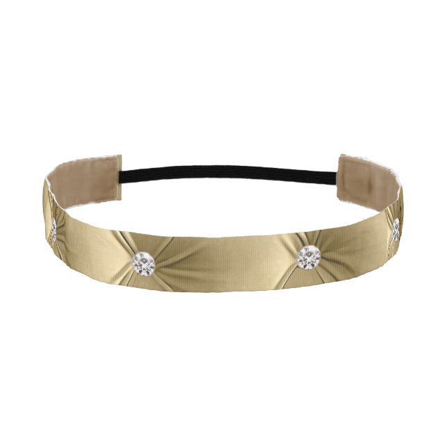 Cinta Para La Cabeza Glam Warm Gold Faux Velvet (Anverso)