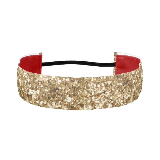 Cinta Para La Cabeza Glitter de Confeti de Oro (Anverso)