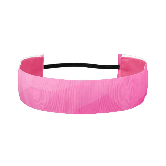 Cinta Para La Cabeza Gradiente rosa caliente Patrón de malla geométrica (Anverso)