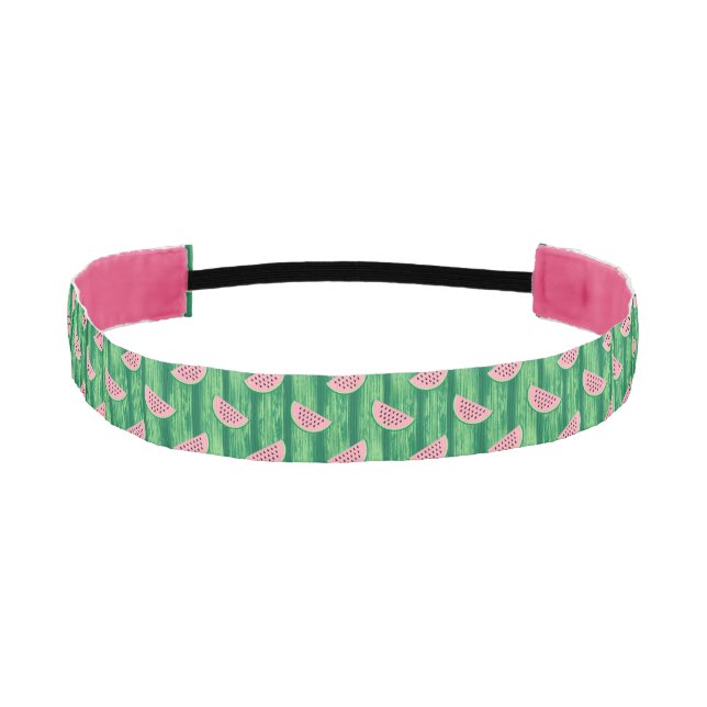 Cinta Para La Cabeza Green Pink Watermelices Slices Fun Summer Pattern (Anverso)