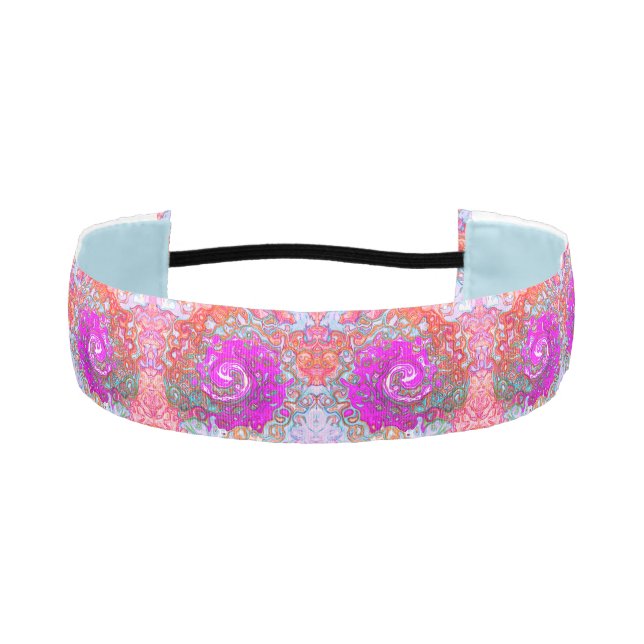 Cinta Para La Cabeza Groovy púrpura y Naranja Resumen Swirl retro (Anverso)