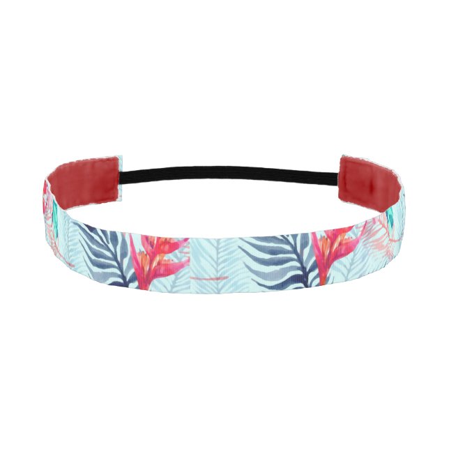 Cinta Para La Cabeza Grosgrain Personalizado tropical rosa no delgado (Anverso)