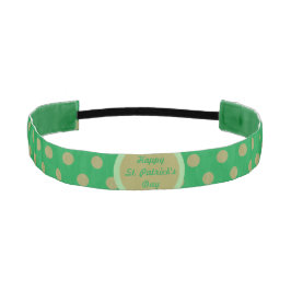 Cinta Para La Cabeza Happy St. Patrick's Day Headband (Verde y Oro)