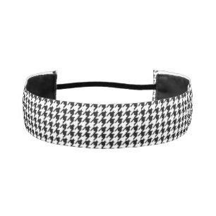 Cinta Para La Cabeza Houndstooth blanco y negro