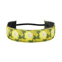Cinta Para La Cabeza Impresión de croqueta floral única verde rosa amar