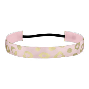 Cinta Para La Cabeza Impresión de Leopardo Ombre Rosa