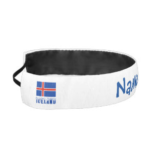 Cinta Para La Cabeza Islandia Bandera islandesa Azul Personalización