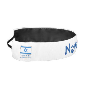 Cinta Para La Cabeza Israel y Bandera de Israel Personalizados