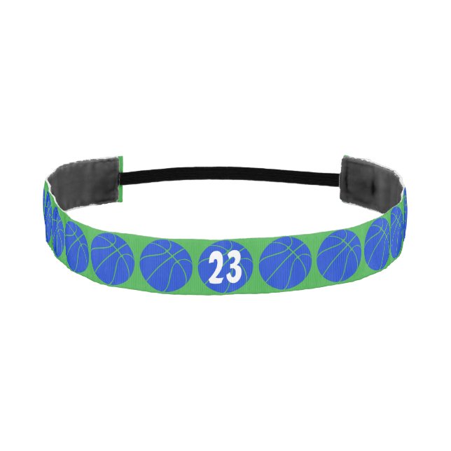 Cinta Para La Cabeza Jugador de Baloncesto Verde Azul Personalizado Jer (Anverso)