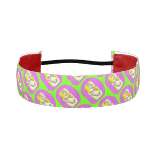 Cinta Para La Cabeza Lime Verde y colores violetas brillantes Cabeza de