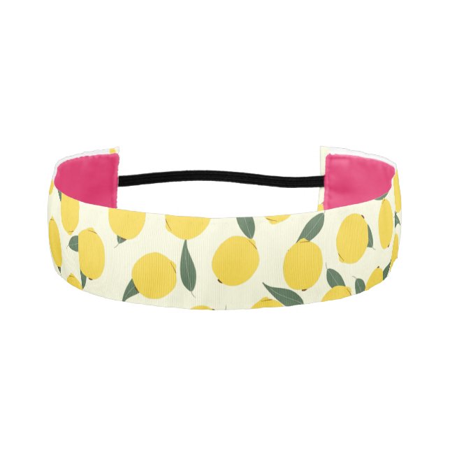Cinta Para La Cabeza Limón amarillo y hojas (Anverso)