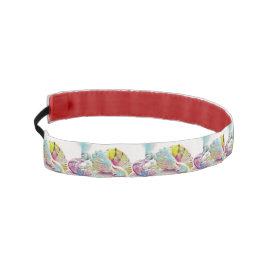 Cinta Para La Cabeza Maravillas rosas, amarillas y azules acuarela