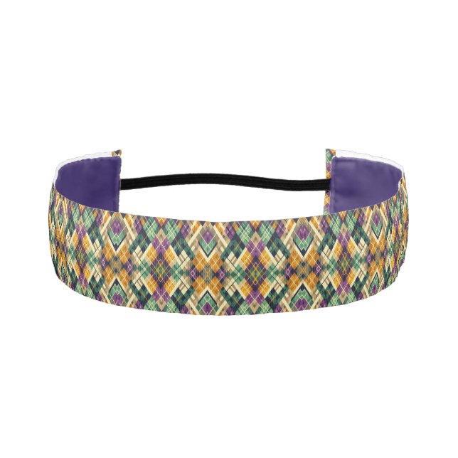 Cinta Para La Cabeza Mardi Gras argyle No Slip Headbands (Anverso)