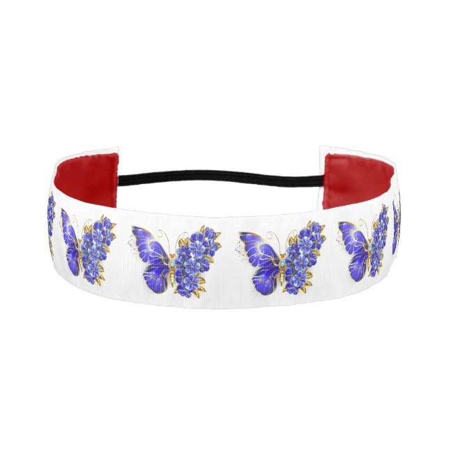 Cinta Para La Cabeza Mariposa Flor Zafiro (Anverso)