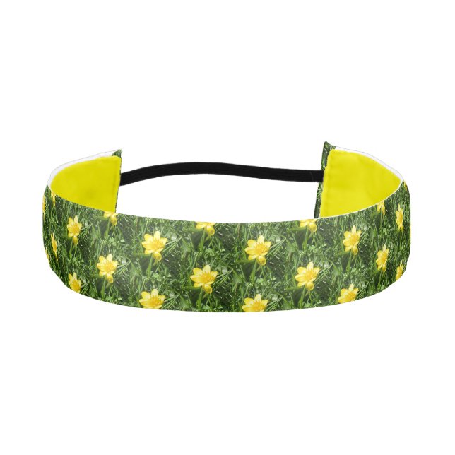 Cinta Para La Cabeza Mariposas Amarillas En Grasa Verde (Anverso)