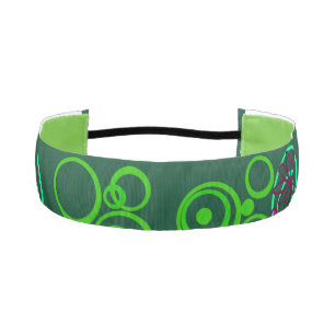 Cinta Para La Cabeza Mazipoodles Burbujas Florales Pluma Púrpura Verde