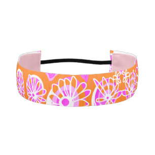 Cinta Para La Cabeza Mazipoodles Love Flowers - Blanco rosa Naranja