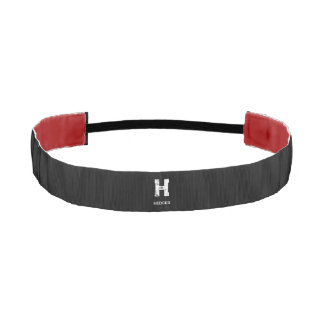 CINTA PARA LA CABEZA MINIMALIST WHITE ONE LETTER MONOGRAM NAME BLACK 