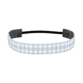 Cinta Para La Cabeza Minimalista Pastel Azul Gingham Plaid