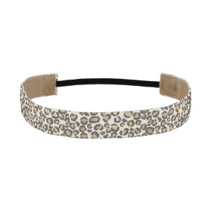 Cinta Para La Cabeza Moda de linea de leopardo beige gris de impresión